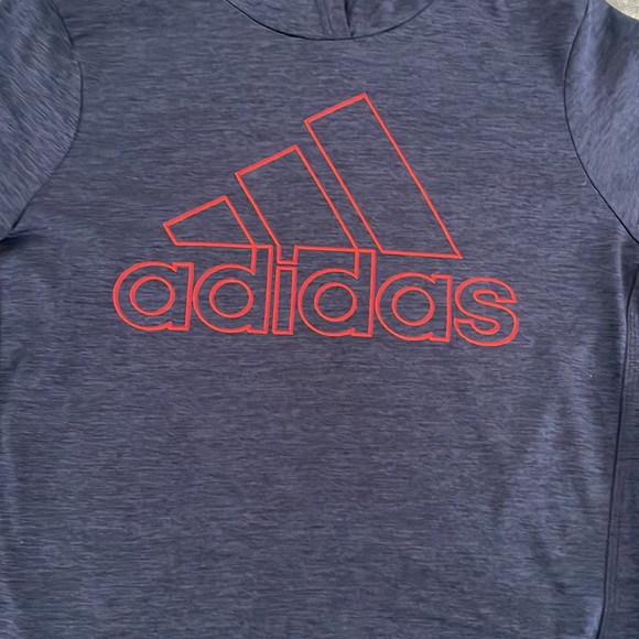 Adidas Hoodie Sweatshirt Navy Neon Orange Atheisure Athletic Sweater Size S (8) - Picture 3 of 5